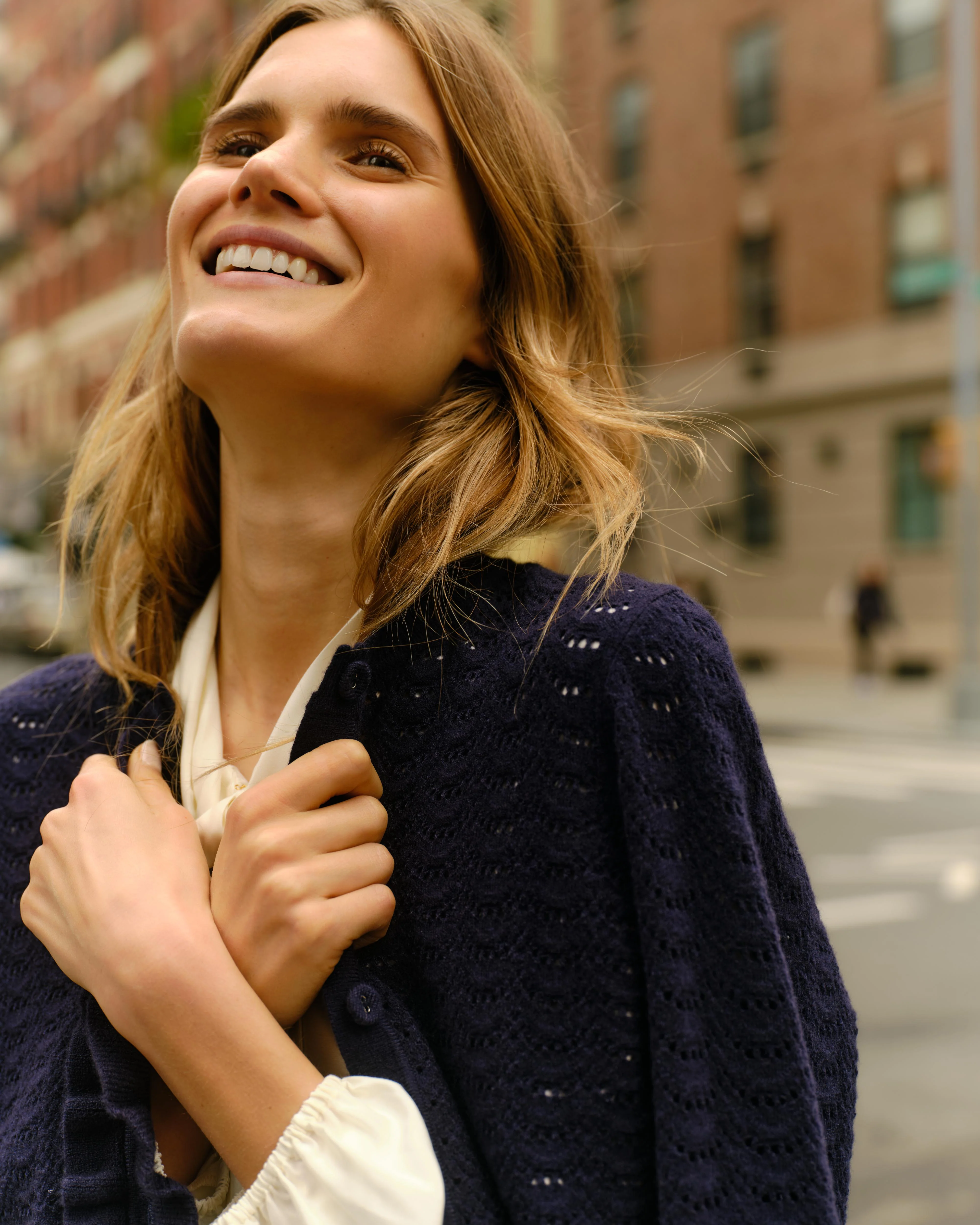 Juliette Long Sleeve Cardigan-Midnight Blue - Image 3